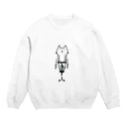 PokuStarのホッピング猫 Crew Neck Sweatshirt