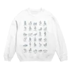 IKASUMIgoodsのヨガをするウサ（グレー濃淡） Crew Neck Sweatshirt