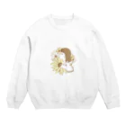 AitAnのひまわりと犬とワタシ Crew Neck Sweatshirt