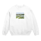 お肉のにこのネモフィラの花 Crew Neck Sweatshirt