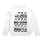 Cɐkeccooのらくがきシリーズ『イロイロみるく』モノクロ Crew Neck Sweatshirt