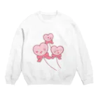 かわいいもののおみせ　いそぎんちゃくのハートの風船 Crew Neck Sweatshirt