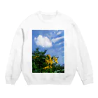 hiroki-naraの菊芋と空と雲　DATA_P_134　sky　cloud Crew Neck Sweatshirt