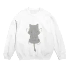 かわいいもののおみせ　いそぎんちゃくのしがみつくサバ白猫 Crew Neck Sweatshirt