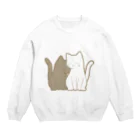 かわいいもののおみせ　いそぎんちゃくの仲良し猫　黒&白 Crew Neck Sweatshirt