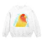 まめるりはことりのほんわかコザクラインコ　ルチノー【まめるりはことり】 Crew Neck Sweatshirt