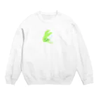 なめこびとのねむいからねる黄緑うさぎ Crew Neck Sweatshirt