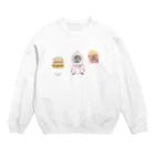 くっつきたがりの満腹 Crew Neck Sweatshirt