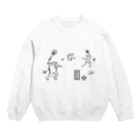 WAMI ARTの庭球蛙(前面文字あり) Crew Neck Sweatshirt