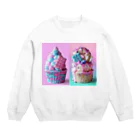 chikochikoshopのcup cake(о´∀`о) Crew Neck Sweatshirt