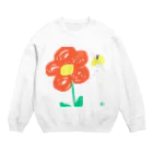 Hi☀︎Cauliflowerのおはなとちょうちょ Crew Neck Sweatshirt