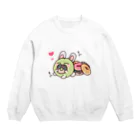 わすれもののうさキャベ天然水  もぐもぐ Crew Neck Sweatshirt