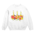  むきむき   地球生活の三人娘 Crew Neck Sweatshirt