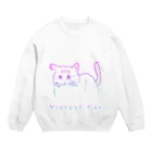 バーチャルねこ屋のNeon Virtual Cat Crew Neck Sweatshirt