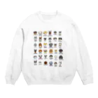 Dog Drawer Drawn by Dogの犬たくさん バックプリント Crew Neck Sweatshirt