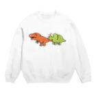 カタオカナオのカムカム恐竜（ティラノサウルス×トリケラトプス） Crew Neck Sweatshirt