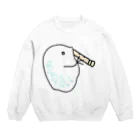 ダイナマイト87ねこ大商会の尺八を吹くミジンコ Crew Neck Sweatshirt