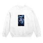 兎派のpaint_01_xx(blue) Crew Neck Sweatshirt