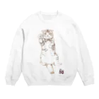 羊毛フェルト作家ちはるのグッズ売り場のスコティッシュ猫のカイ君 Crew Neck Sweatshirt