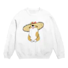 5corgisの麦わらコーギー Crew Neck Sweatshirt