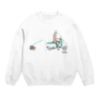 PONEdesignのうさぎとカメ Crew Neck Sweatshirt