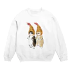 mofusandのダブルえび天にゃん Crew Neck Sweatshirt