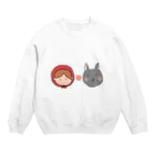 Yuuのyuuオリジナルイラスト24 赤ずきんとオオカミ Crew Neck Sweatshirt