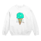 なでしこ@デザインのチョコミントアイスクリーム Crew Neck Sweatshirt