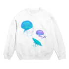 IENITY　/　MOON SIDEのJelly Fish #Blue Crew Neck Sweatshirt
