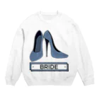 ペアTシャツ屋のシバヤさんのペア(BRIDE)ヒール_ブルー Crew Neck Sweatshirt