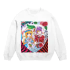 ぺちゃの ○。銀狐堂。○ のアリスと時計うさぎ Crew Neck Sweatshirt