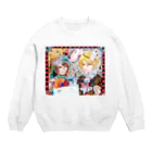 ぺちゃの ○。銀狐堂。○ の三月兎と時計兎 Crew Neck Sweatshirt