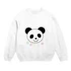 YuuのYuuオリジナルイラスト25 パンダと5色の星 Crew Neck Sweatshirt