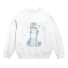 ほしの　みみこの青い女の子 Crew Neck Sweatshirt