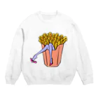 Mieko_Kawasakiの誘惑の🍟フライドポテト　 Crew Neck Sweatshirt