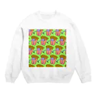 Mieko_Kawasakiの魅惑のフライドポテト🍟　GULTY PLEASURE FRENCH FRIES GREEN Crew Neck Sweatshirt