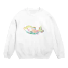 memo  (めも)のクレパス  イルカ Crew Neck Sweatshirt