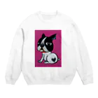 鼻ペチャ堂のピンクちゃん Crew Neck Sweatshirt