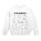 U Libraryのビタミン構造式(衛生・栄養学) Crew Neck Sweatshirt