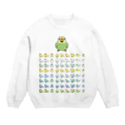 まめるりはことりの整列セキセイインコ隊【まめるりはことり】 Crew Neck Sweatshirt