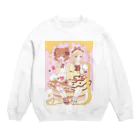 かわいいもののおみせ　いそぎんちゃくのこぐまちゃんとミツバチちゃんとはちみつパンケーキ Crew Neck Sweatshirt