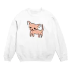 akane_art（茜音工房）のゆるチワワ（オレンジ） Crew Neck Sweatshirt