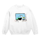 ねこがすき（ハチワレ猫姉妹のママ）のテレビたまとり猫 Crew Neck Sweatshirt