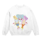 かめ野むし子の仲良しトリオ Crew Neck Sweatshirt