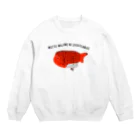 NIKORASU GOのユーモアデザイン「もっとまじめに泳ぎ給え」 Crew Neck Sweatshirt