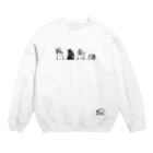 mami-skのお魚グッズ屋〜SUZURI店〜のコケギンポ5兄弟(白黒) Crew Neck Sweatshirt