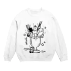 PygmyCat　suzuri店のパフェ猫02 Crew Neck Sweatshirt