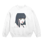 m i n a n oの黒髪ロングの女の子　背景白 Crew Neck Sweatshirt