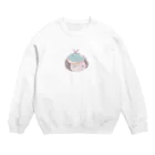 天ぷら・故のくじらブルー Crew Neck Sweatshirt