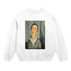 museumshop3の【世界の名画】アメデオ・モディリアーニ『Girl in a Sailor's Blouse』 Crew Neck Sweatshirt